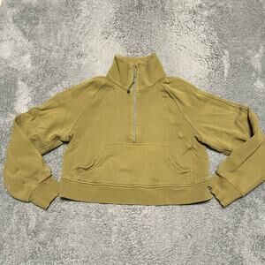 Lululemon Scuba Oversized Sweatshirt Women XS Small Green Funnel Neck Cropped